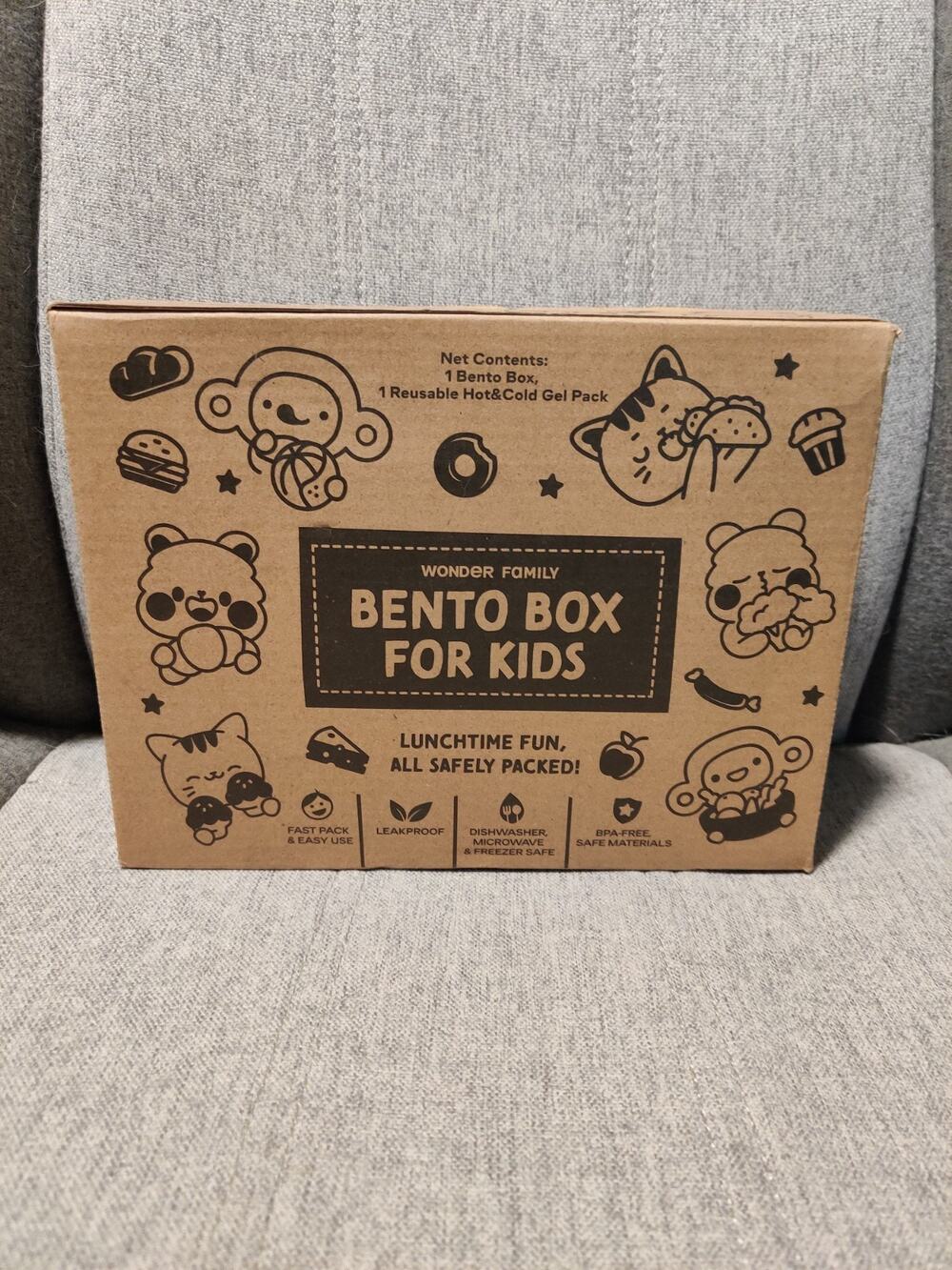 NEW WONDER FAMILY Bento Box for Kids with Hot and Cold Packs and Stickers